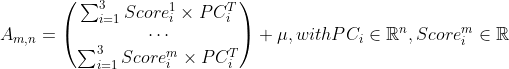 PCA approximation formula